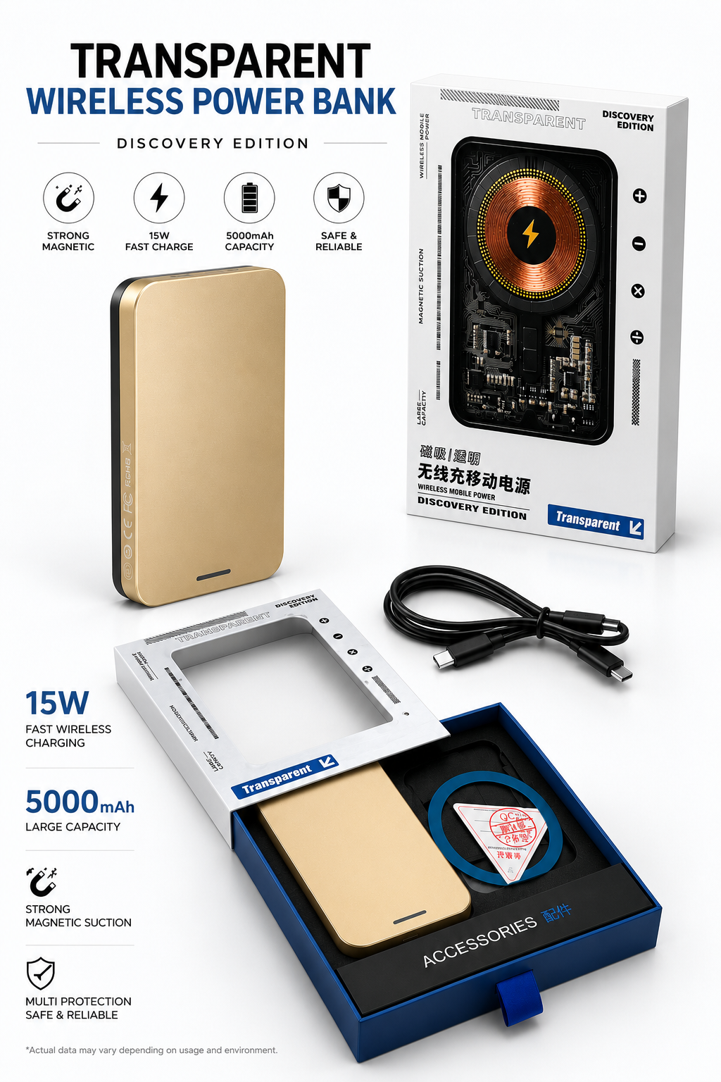 🔋 5000mAh Portable Power Bank – Your Perfect Everyday Charging Companion!