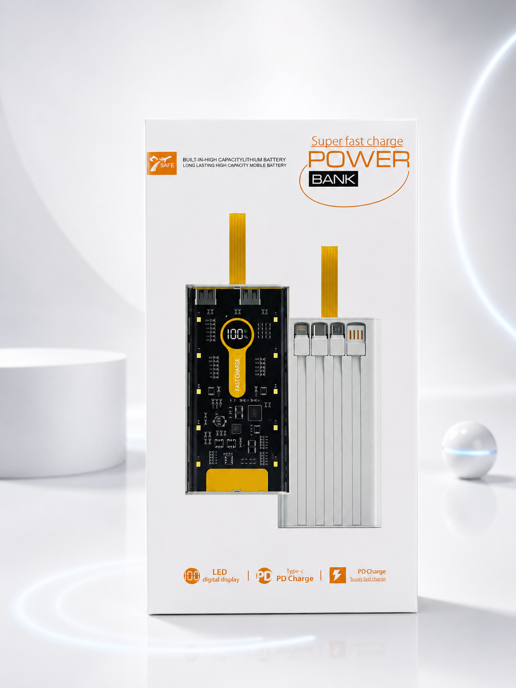 Transparent 20000mAh 22.5W PD Fast Charging Power Bank