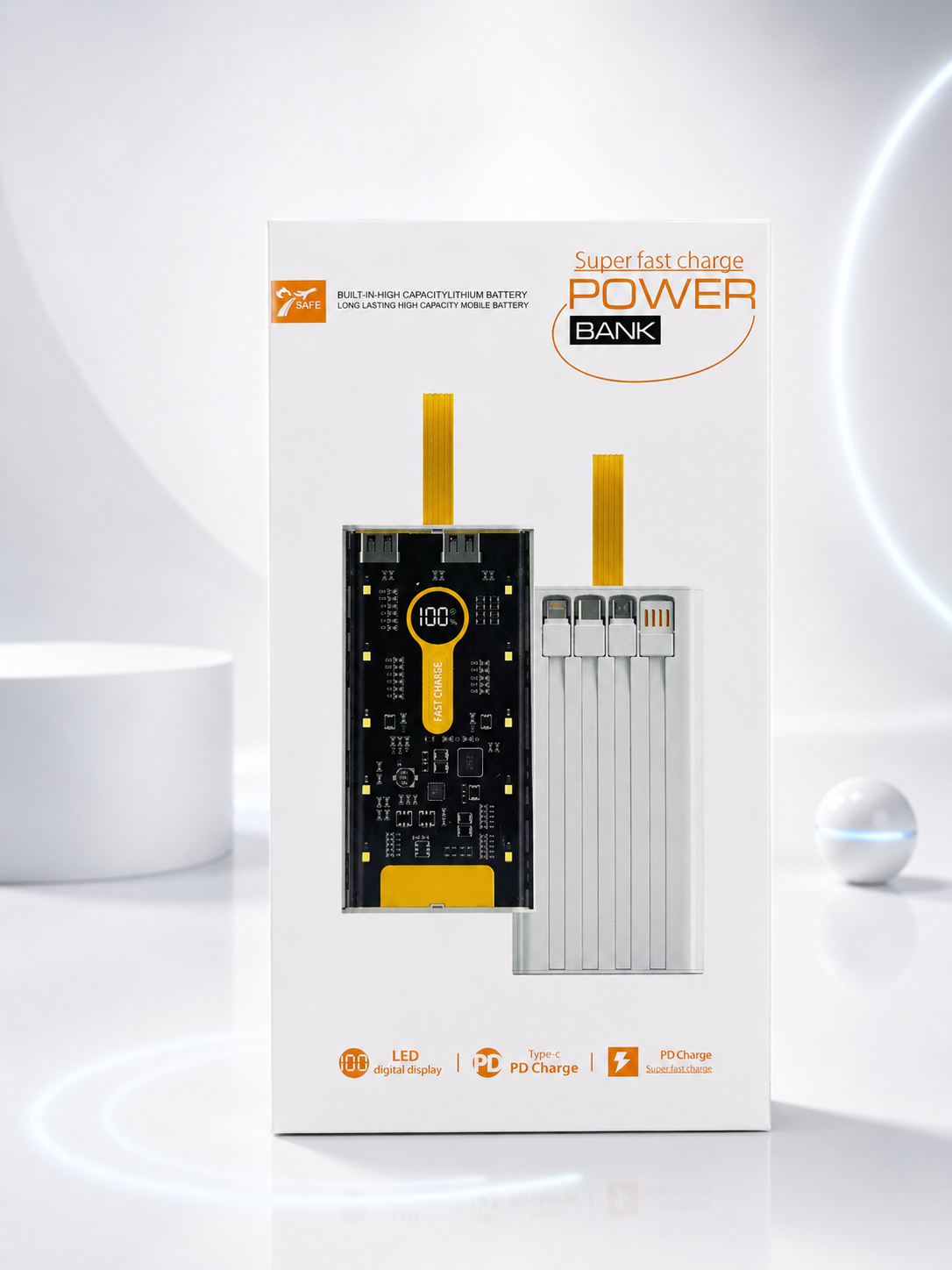 Transparent 20000mAh 22.5W PD Fast Charging Power Bank