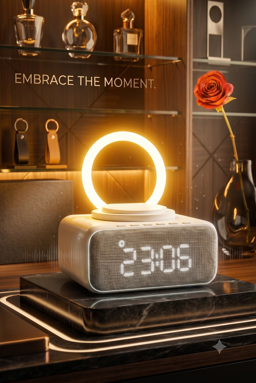 Stereo Mini Speaker with Digital Clock