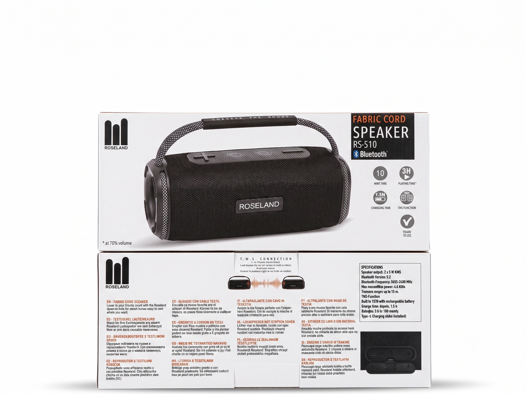 Roseland RS-510 Bluetooth Speaker with Fabric Cord