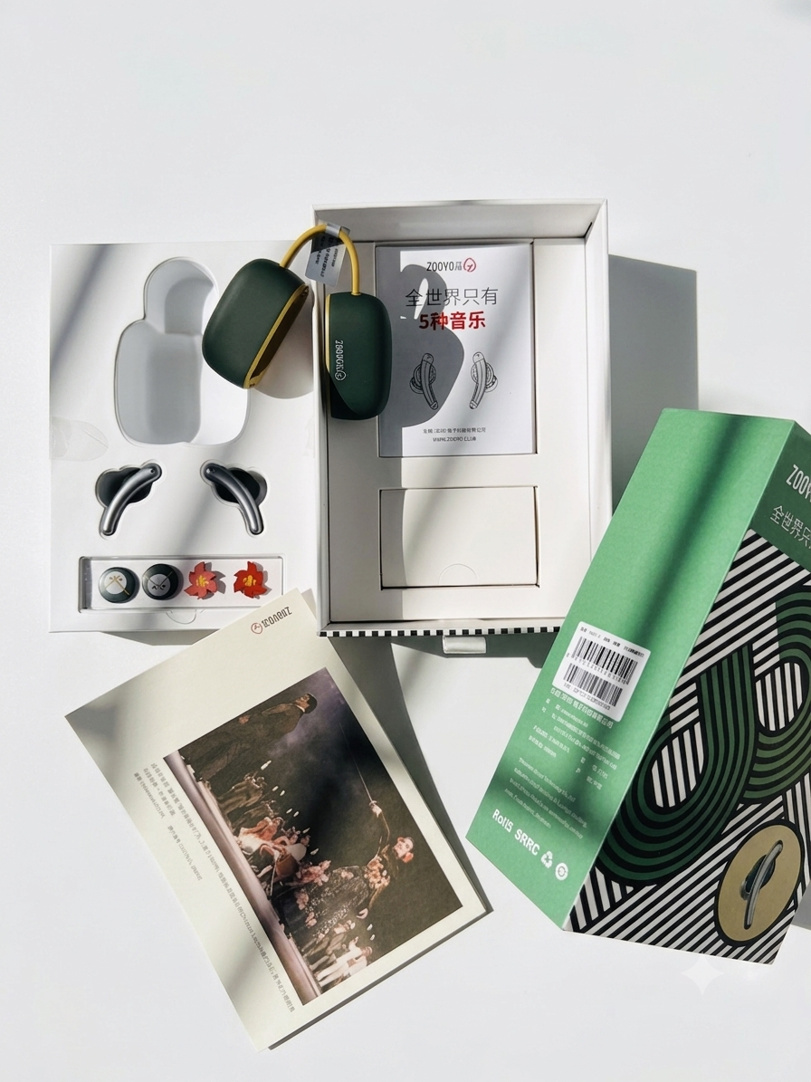ZOOYO Premium Wireless Earbuds – Silver & Dark Green Edition