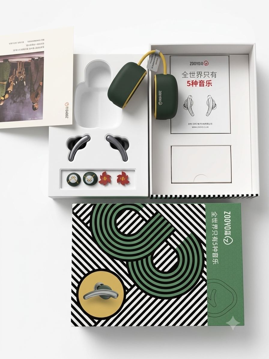 ZOOYO Premium Wireless Earbuds – Silver & Dark Green Edition