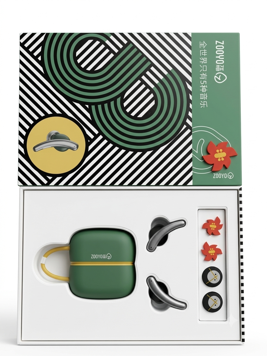 ZOOYO Premium Wireless Earbuds – Silver & Dark Green Edition