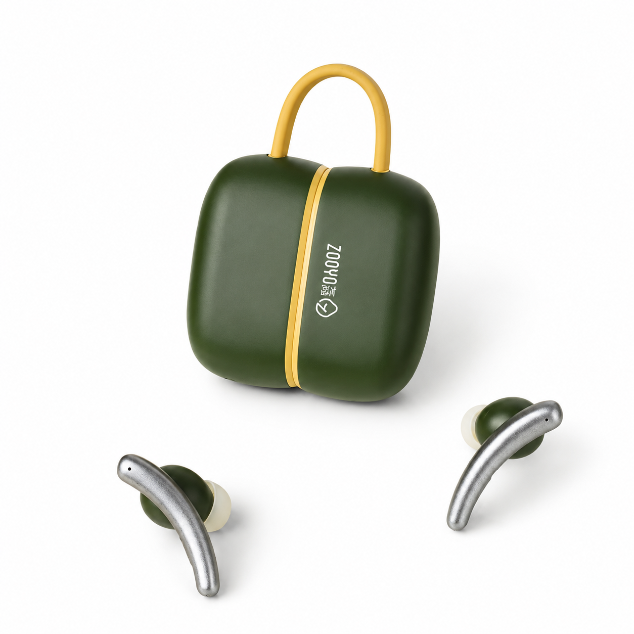 ZOOYO Premium Wireless Earbuds – Silver & Dark Green Edition