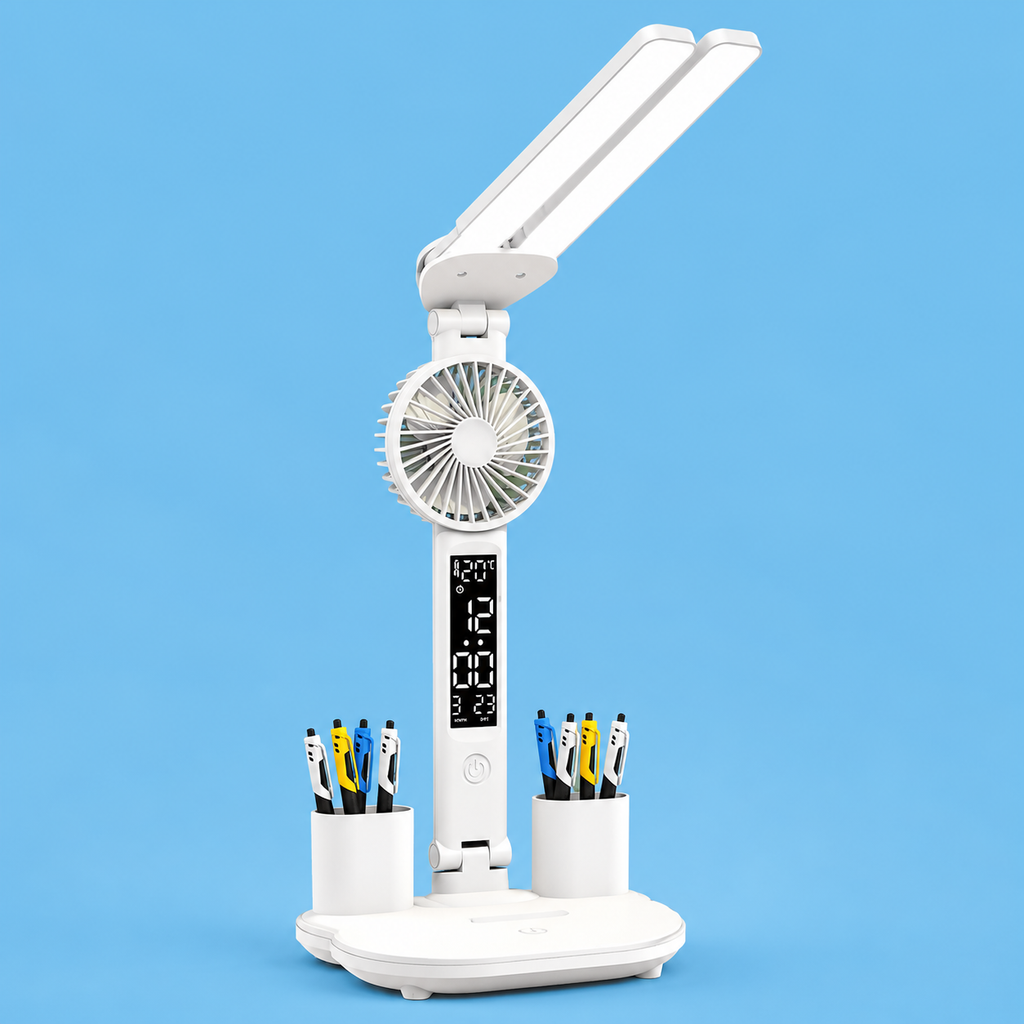 🌟 Multifunctional LED Desk Lamp with Fan & Digital Display